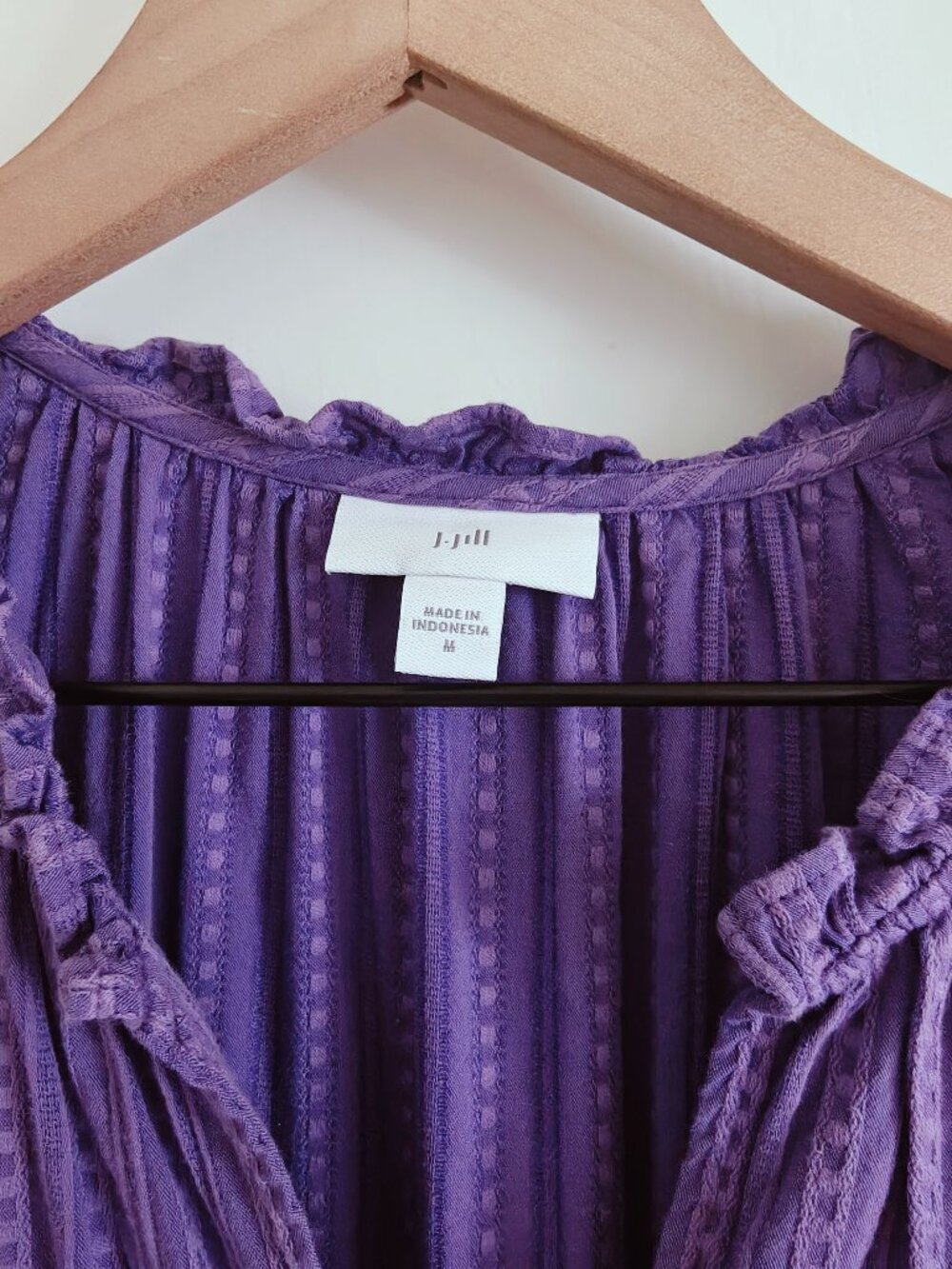 J.Jill Purple Cotton Sleeveless Tiered Button Front Maxi Dress Sz. M - Picture 6 of 8